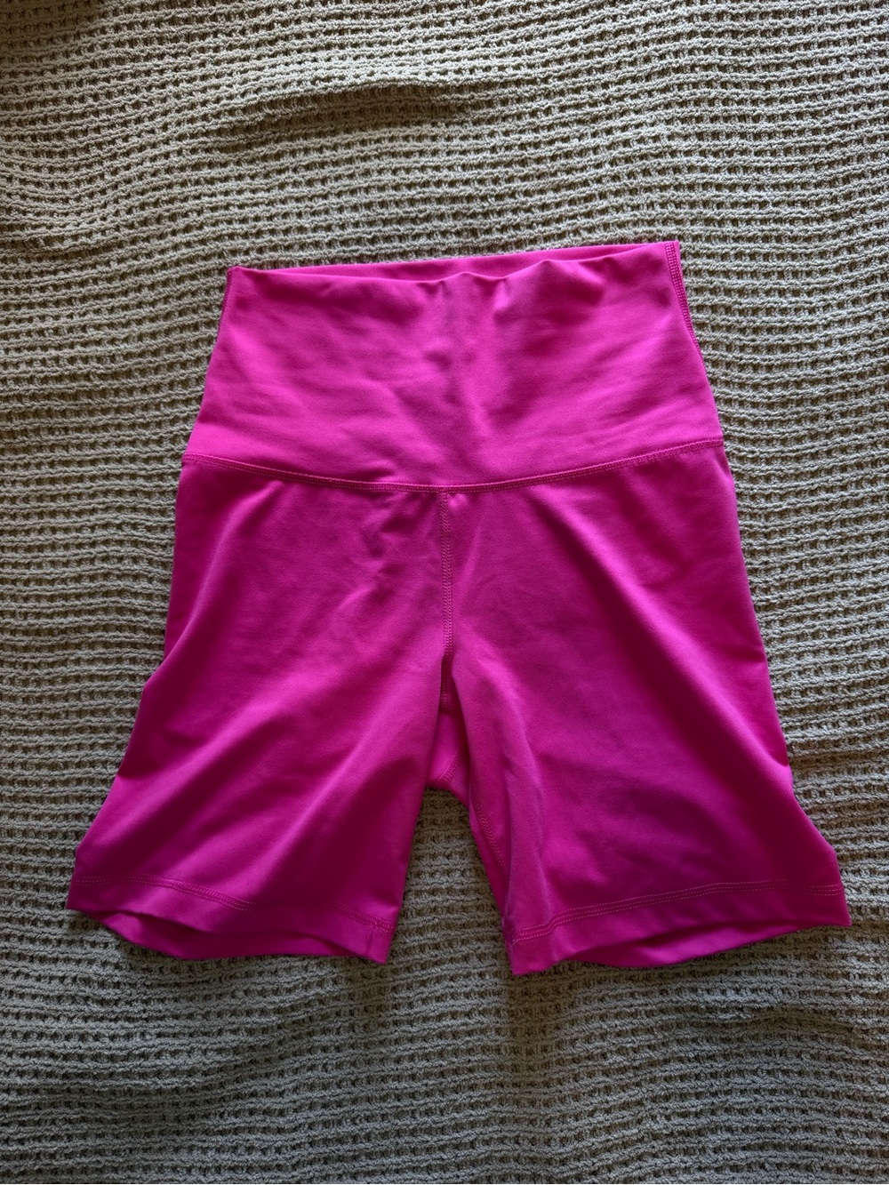 High-Waist Women's Active Shorts in Fuchsia Pink